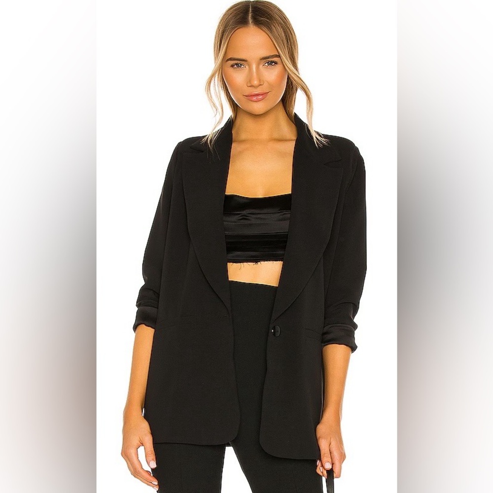 NONChalant Label Leah Blazer in Black Small Single Button Pocket‎ Front Formal